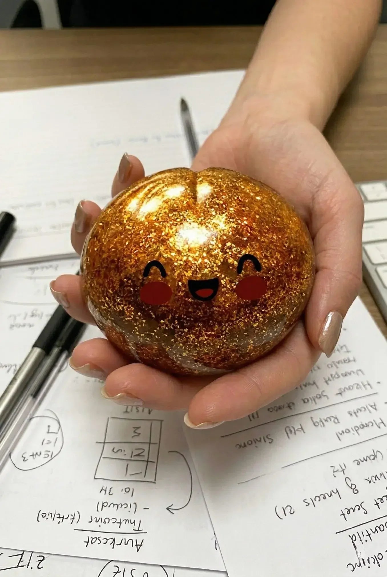 Gold Glitter Hidden Edition Dumpling Squishy | Viral Slow Rise Stress Relief Toy | Pink & Gold