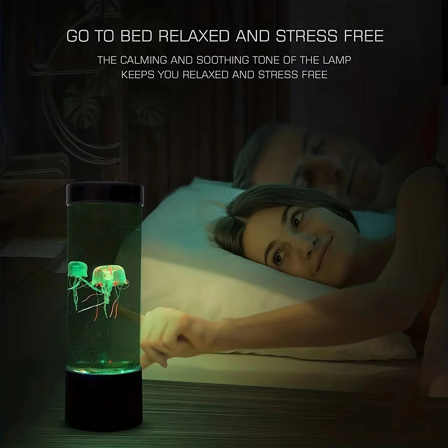 D2 Jellyfish Lamp Color-Changing LED 7 Colors Mood Aquarium Ocean Night Light Bedroom Desktop Decor Light Birthday Gift for Kids