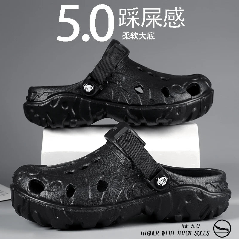 Summer Shoes Men Clogs Eva Slippers Men Flat Sandals Breathable Hole Shoes Men Beach Home Leisure Slides Men Summer Shoes