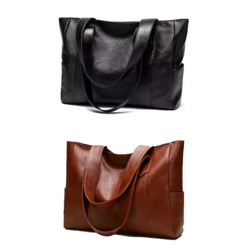 Women's Vintage Large Capacity PU Tote Shoulder Bag
