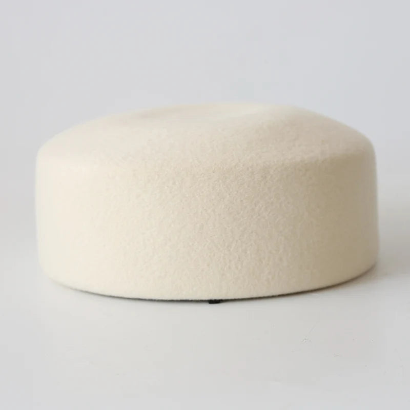 Women's 100% Wool Hard Beret – Felt Fedora Pillbox Hat | Paris Style for Autumn & Winter