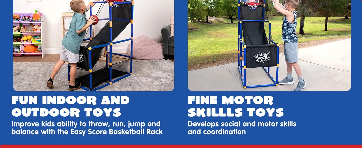 JOYFY Kids Arcade Basketball Game Set with 4 Balls and Hoop for 3-12 Years Old Indoor Outdoor Sport Play Holiday Birthday Gift