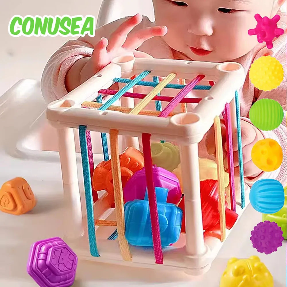 Montessori Baby Toys 18 Months+ | Colorful Sorting Blocks Sensory Learning Game