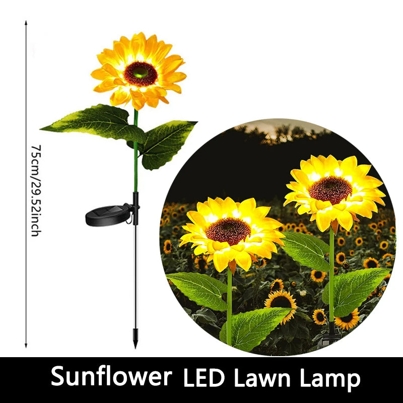 Solar Butterfly & Sunflower Lawn Lamp | Outdoor Garden Solar Light