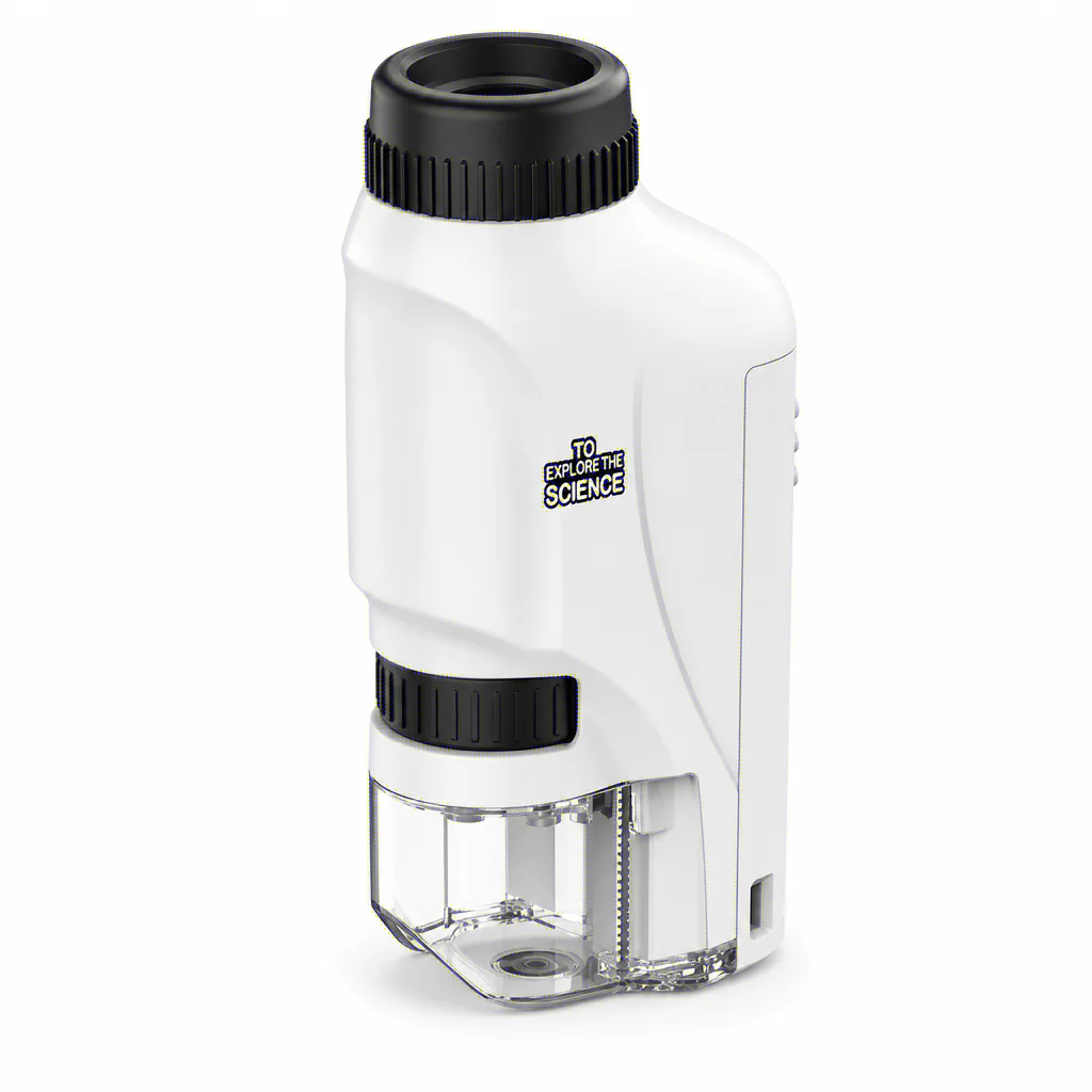 Portable Handheld Microscope for Kids 60-120x Magnification Battery Powered with LED Light Science Lab Magnifying Glass