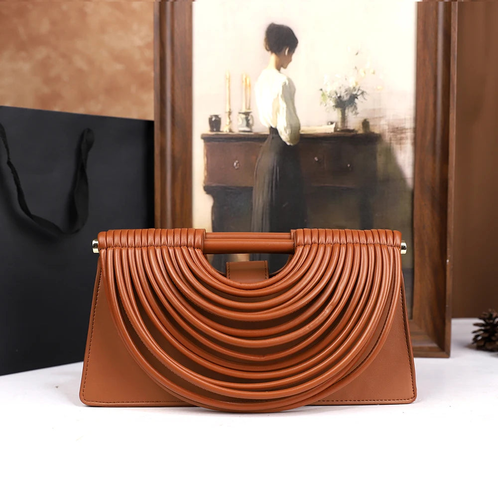 Women's Woven Line Tassel Tote Handbag