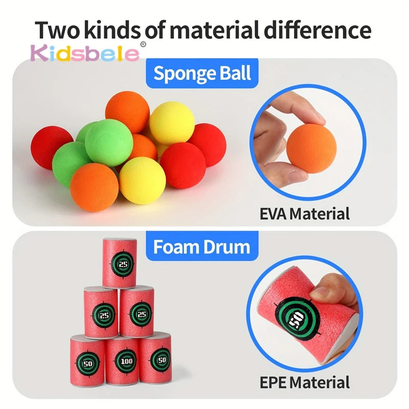 Foam Ball Shooting Toy Bow – Safe Archery Blaster with Soft Balls & Target Cans for Kids Outdoor Indoor Play