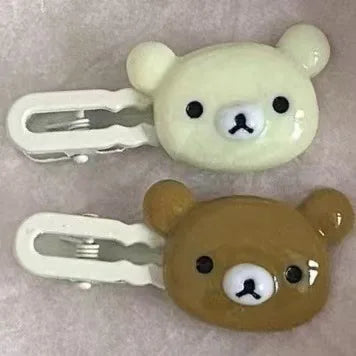 Rilakkuma Hair Clips for Girls Kawaii Relax Bear Hairpin Women Bangs Bobby Pin Fashion Duckbill Clip Kids Hairs Ornaments Gift