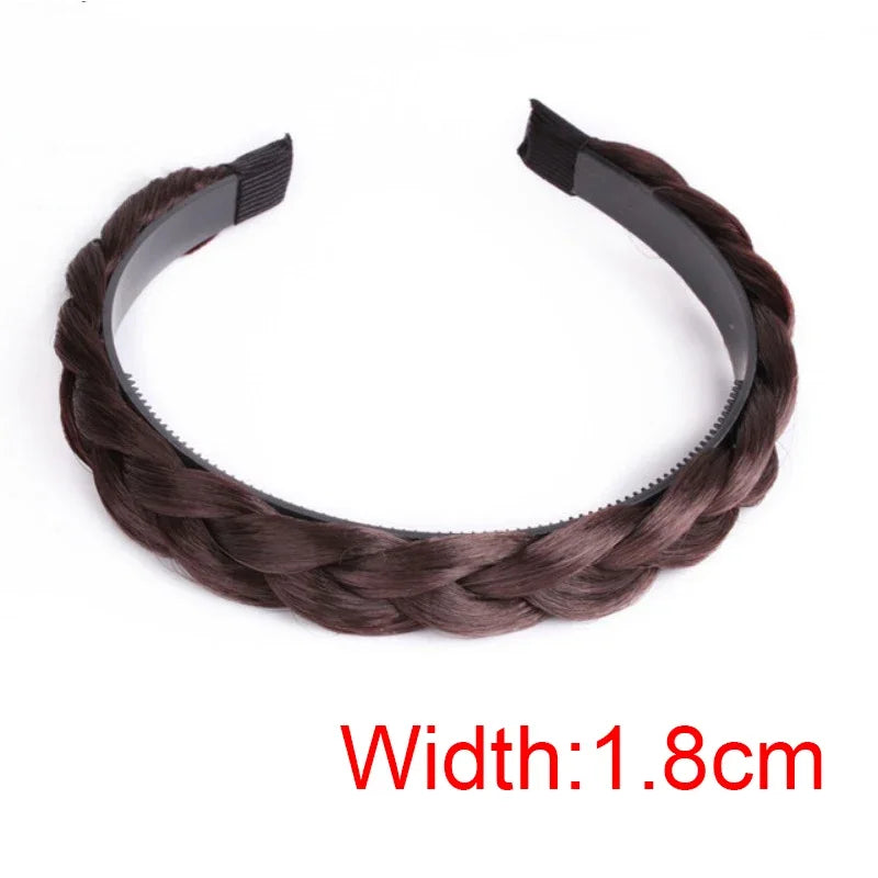 Braid Hair Band Women Fishbone Braid Women Wig Twist Braid Headband Hairpin Bohemia Non-slip Headdress Bridal Hair Accessories