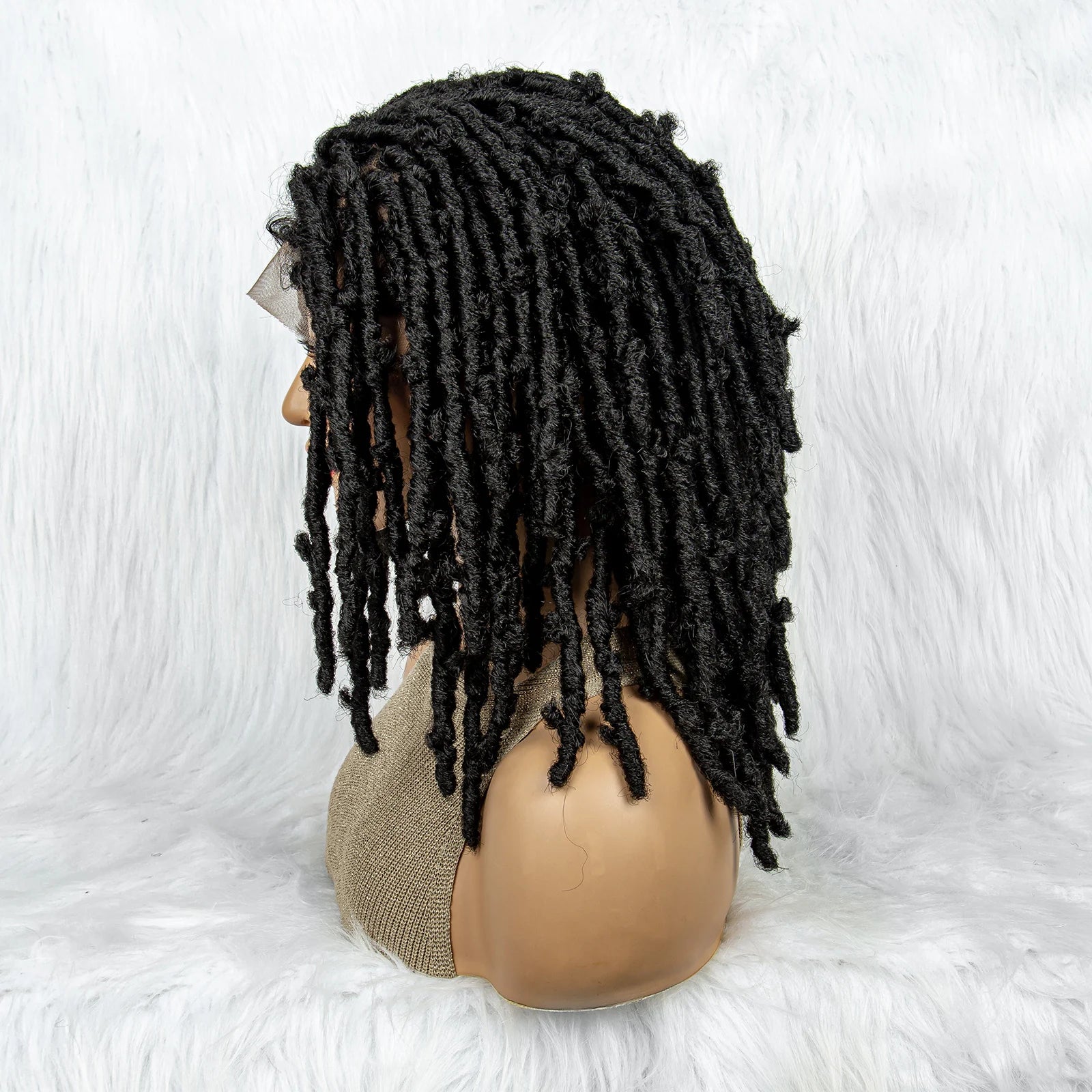 Synthetic Lace Front Wig Braided Wigs Dreadlock Wig 16 inches Short Knotless Butterfly Locs Wigs for Black Women Synthetic Wig