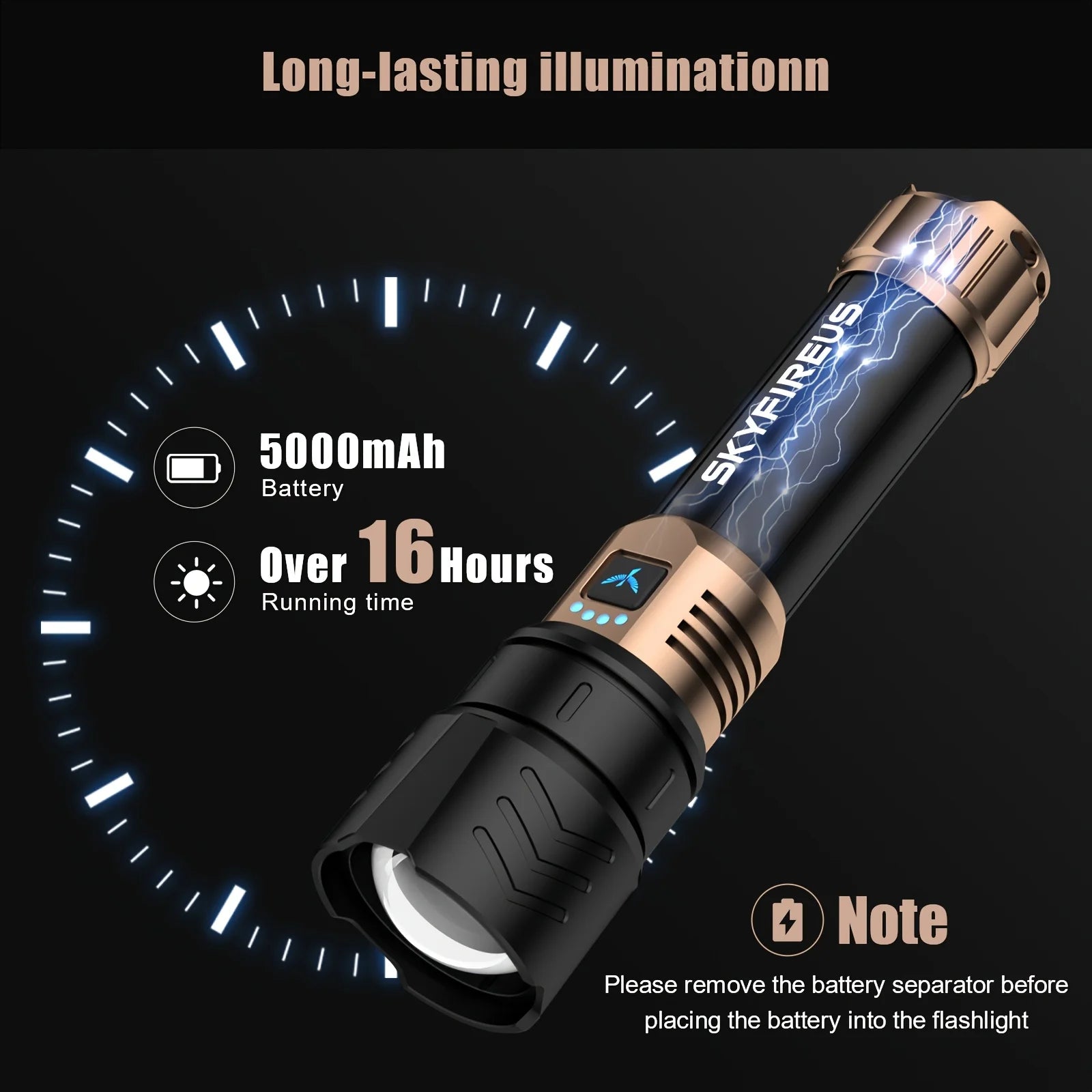 Led Flashlight High Lumens Super Bright Rechargeable Flashlight With Ignition Lens Zoomable For Camping Essentials Outdoor Home
