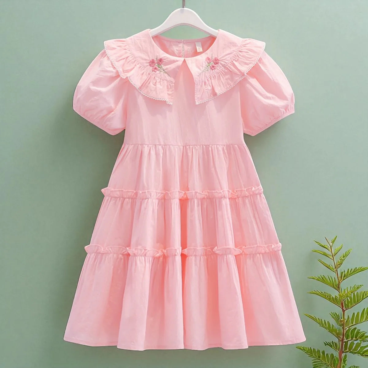 Girls Print A-Line Summer Dress – Short Sleeve School Casual Dress