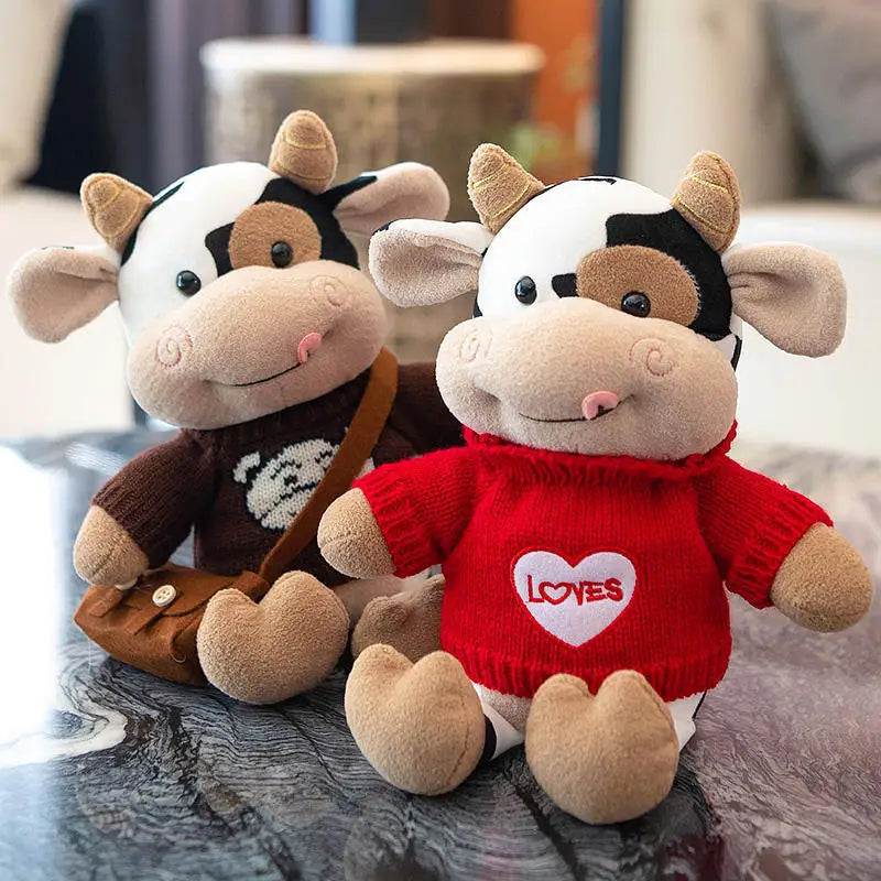 Cute Cow Plush Stuffed Animal Doll — 30cm