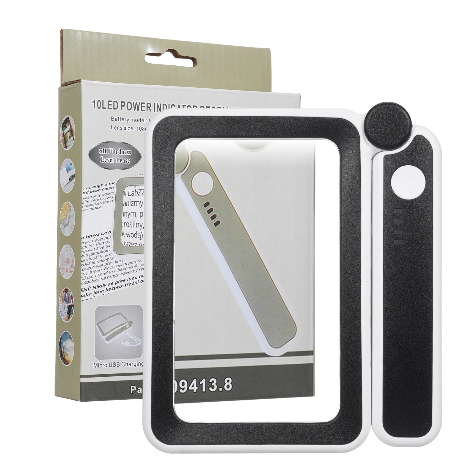 4X Large Magnifying Glass with LED Lights USB Loupe Rechargeable Magnifier Handheld Reading Magnifying Lamp With LED Lighting