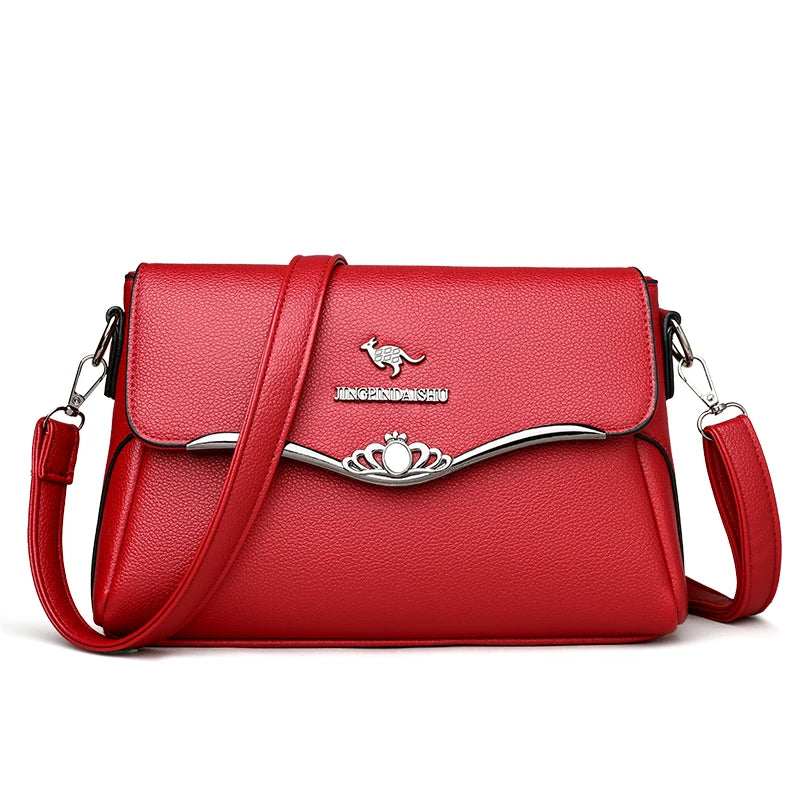 Women's PU Leather Casual Tote Crossbody Bag