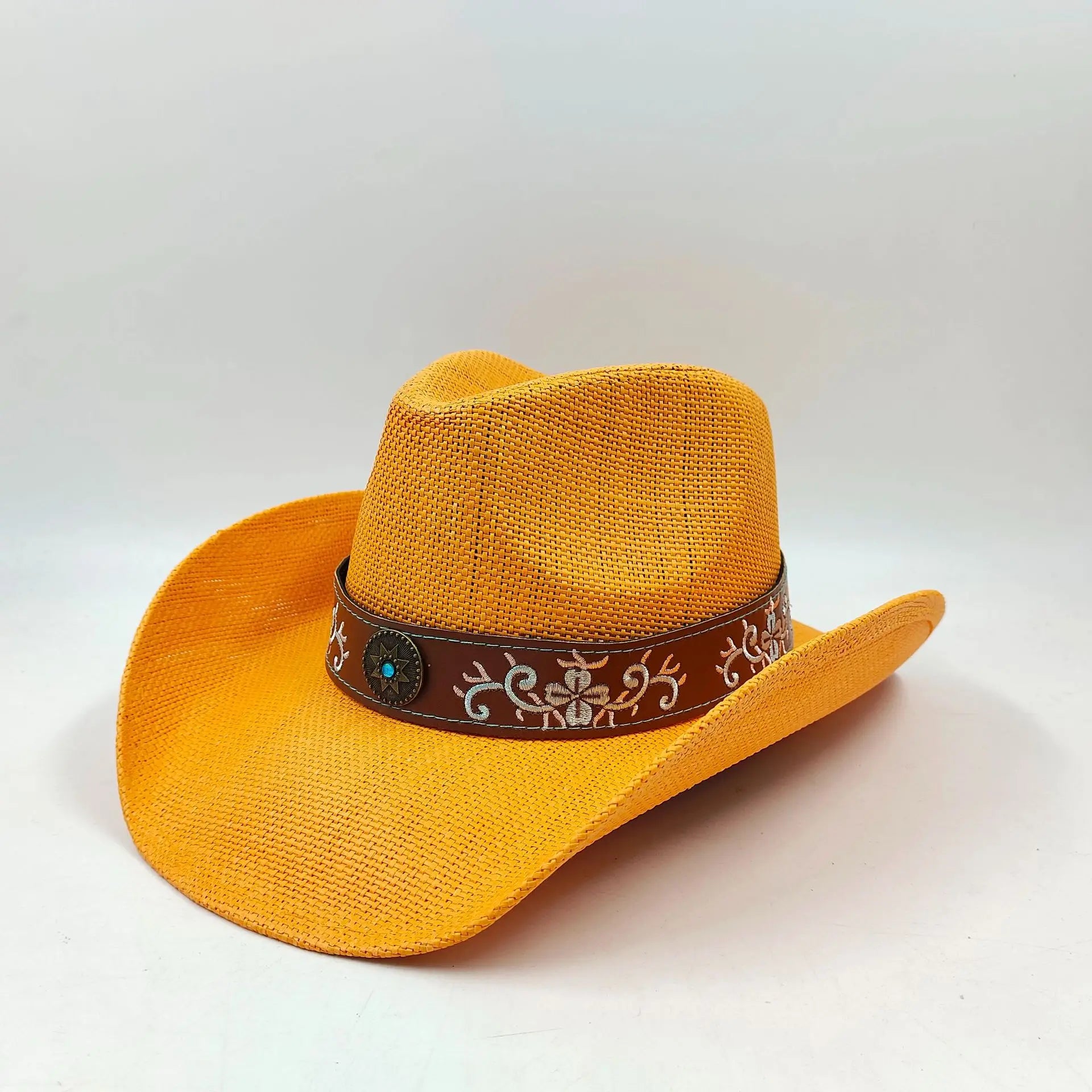 Women's Straw Cowgirl Hat – Wide Brim Shapeable Western Beach Sun Hat | Coastal Cowgirl Style