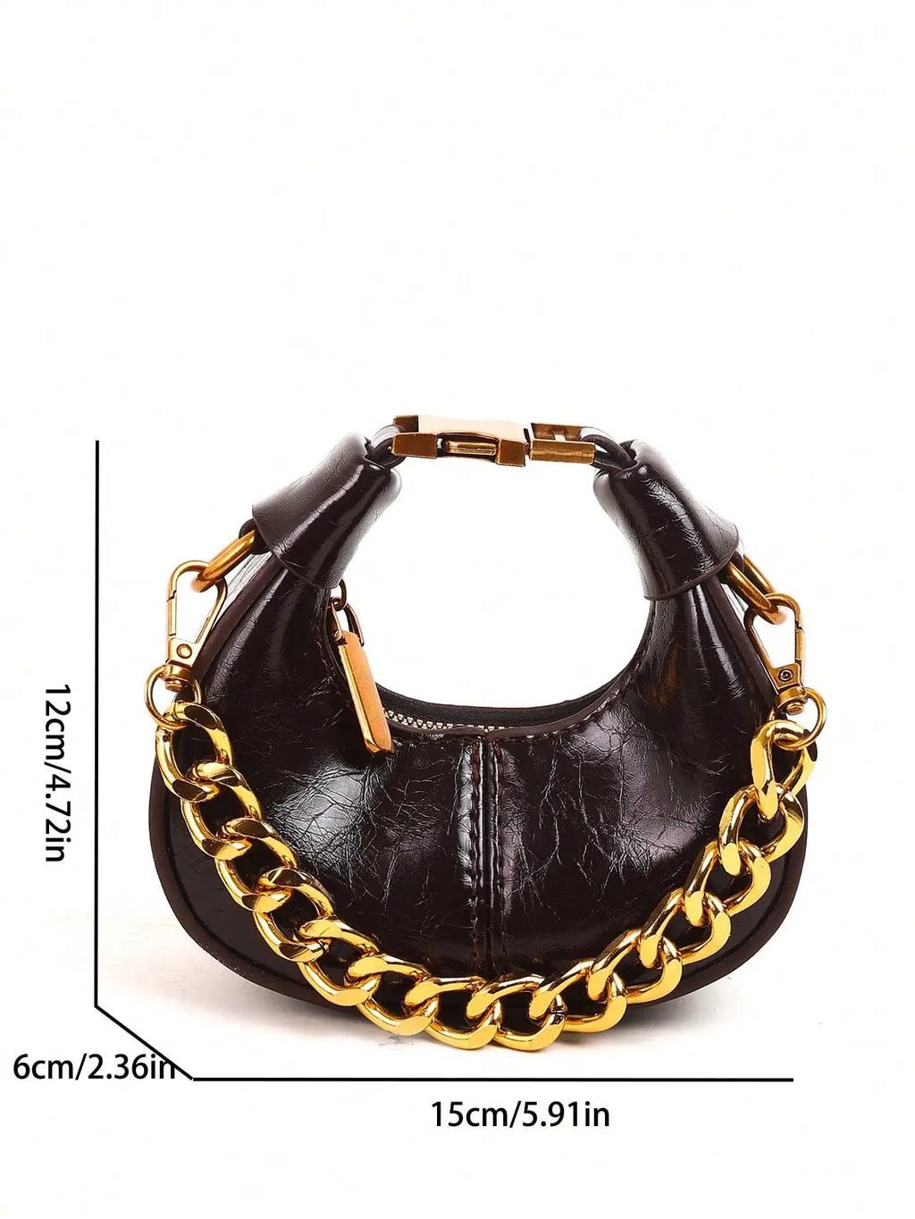 Women's Sequined Chain PU Top-Handle Hobo Bag