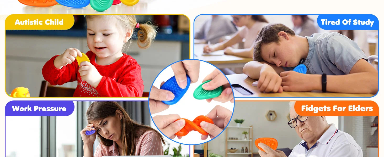 Magnetic Balls Fidget Sensory Toys Stress Relief for Adults Kids Fidget Textured Magnetic Balls with Silicone Shell Desk Toys