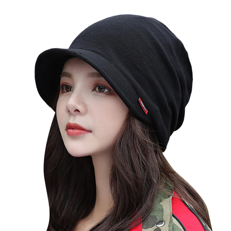 Ladies's Knitted Head Cap Ladies Fashion Windproof Warm Thicken Hats Simple Solid Color Hat For WomenNew Autumn Winter Hat