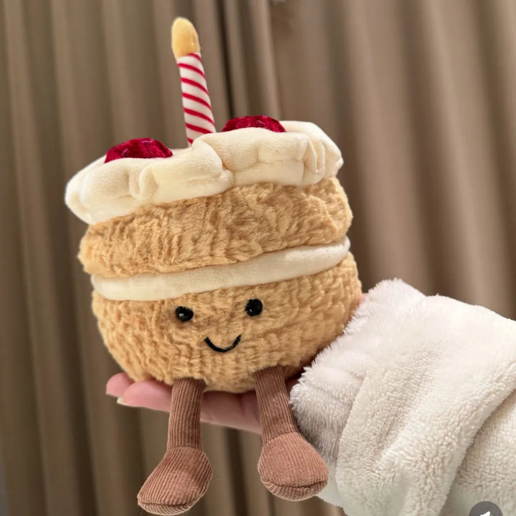 Bashful Beige Bunny Birthday Plush 23cm | Cupcake Stuffed Toy & Sofa Pillow