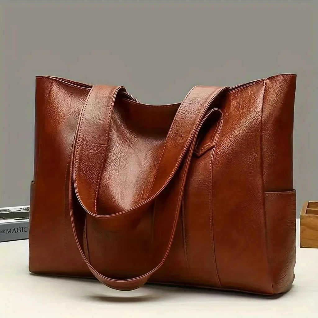 Women's Vintage Large Capacity PU Tote Shoulder Bag