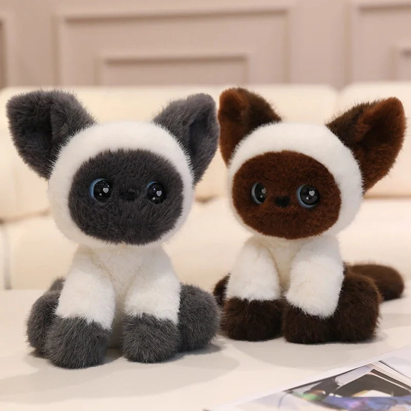 Cute Calico Cat Plush Toy Lifelike Devon Cat Soft Animal Doll Office Classroom Desk Decoration Kids Toys Gift Cat Lovers
