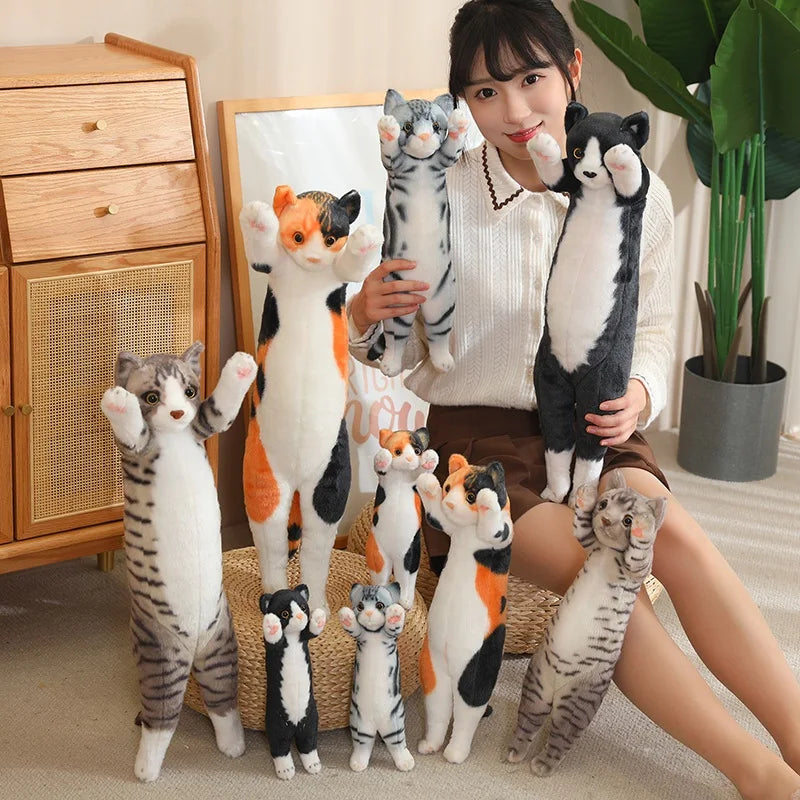 New Arrival Standing Pose Lucky Cat Plushies Kawaii Calico Cat Tabby Cat Super Cute Little Kitten Plush Toy Girl Boy Gift