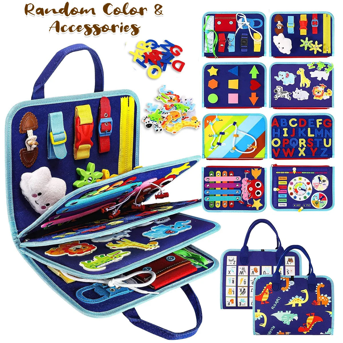 Busy Board, Educational Activity Sensory Board Preschool Learning Fine Motor Skills Toys, Toddler Travel Toy for Plane Car