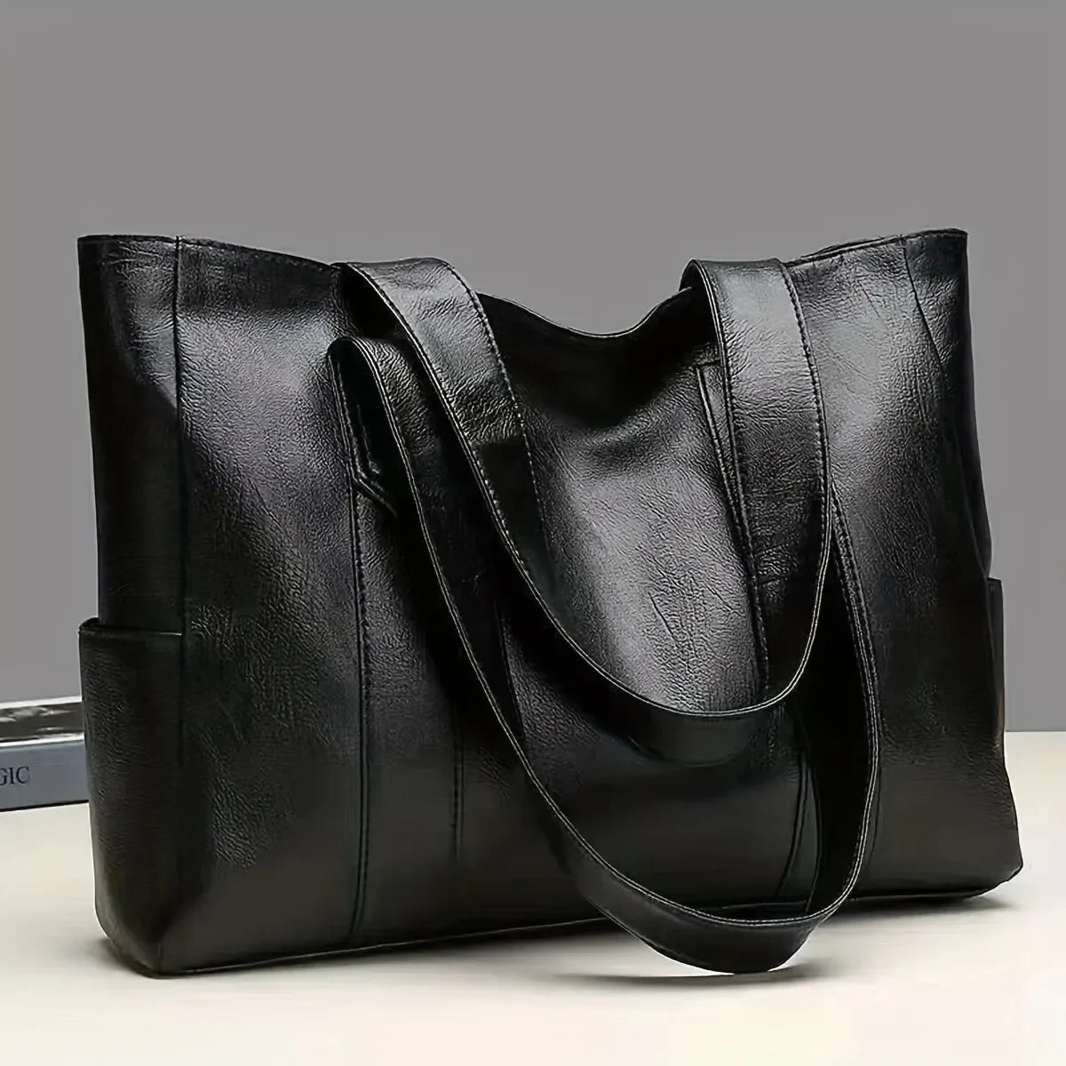 Women's Vintage Large Capacity PU Tote Shoulder Bag