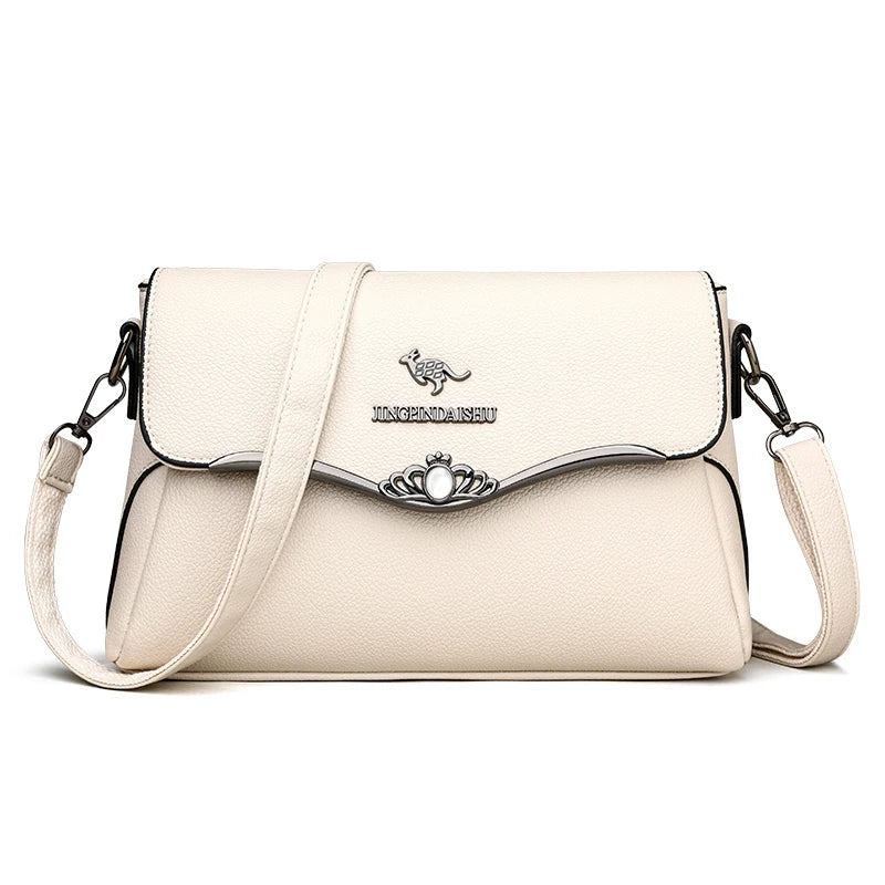 Women's PU Leather Casual Tote Crossbody Bag
