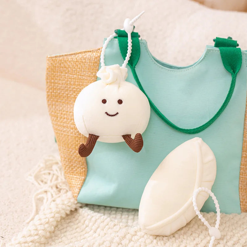 New Steamed Stuffed Bun Dumpling Pendant Imitation Food Cartoon Soft Plush Cotton Toys Stuffed Chinese Food Doll Bag Decoration