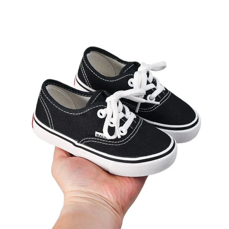 Kids' Unisex Canvas Lace-Up Casual Sneakers