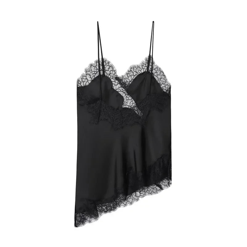 Women's Lace Asymmetric Backless Camisole Top