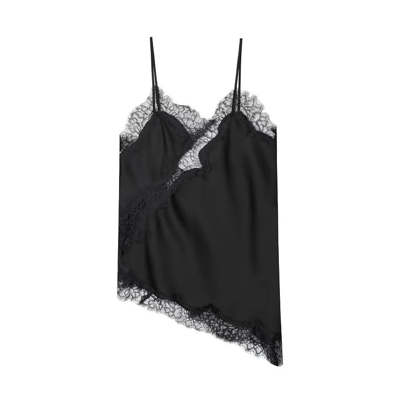 Women's Lace Asymmetric Backless Camisole Top