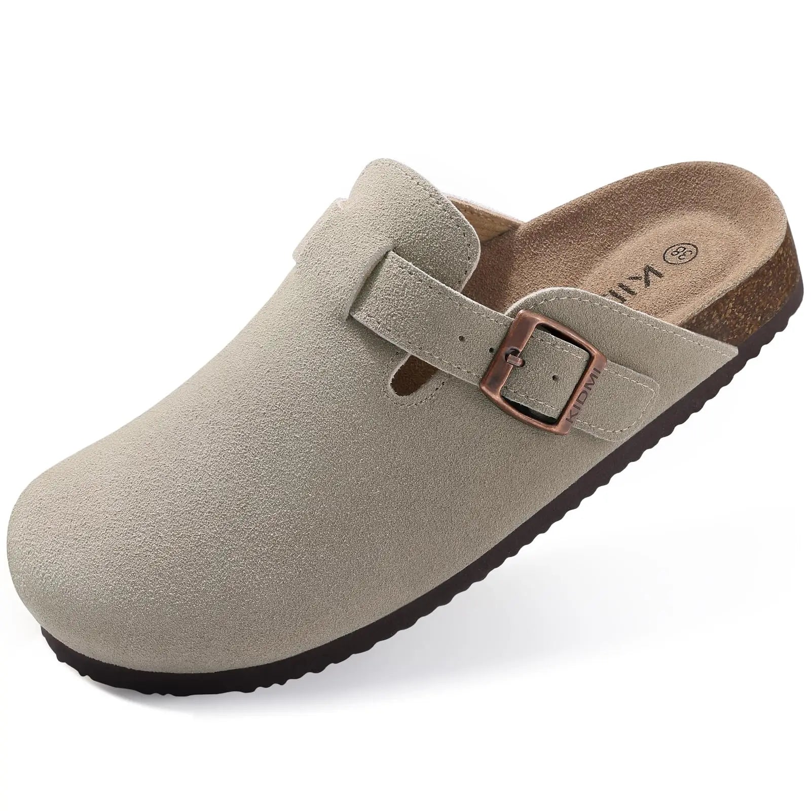 Goosecret Men Cow Suede Clogs Soft Cork Footbed Men Mules Slippers Fashion Men House Sandals With Arch Support Men Beach Sandals