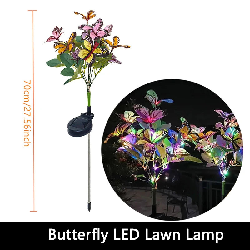 Solar Butterfly & Sunflower Lawn Lamp | Outdoor Garden Solar Light