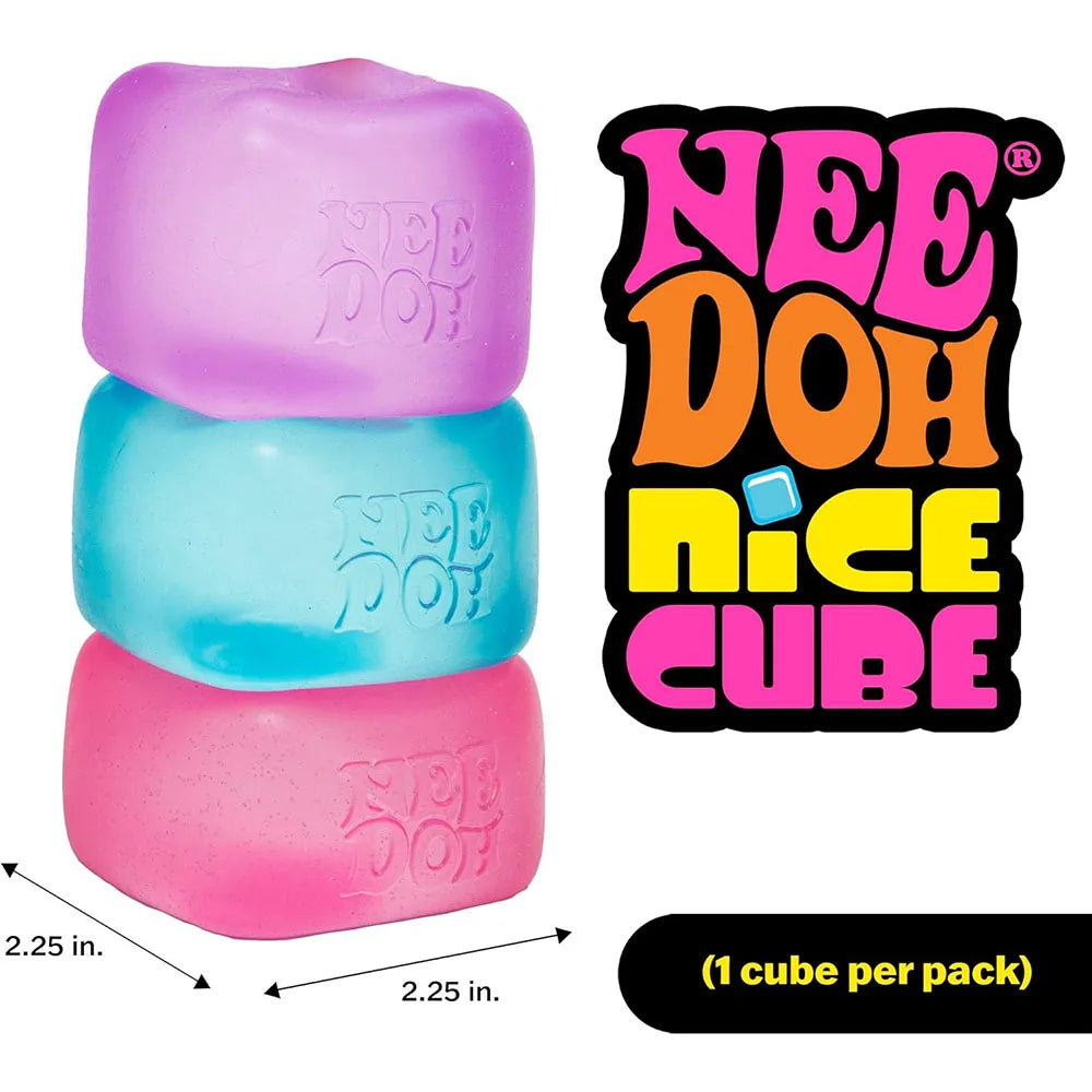 Schylling NeeDoh Nice Cube | Squishy Sensory Stress Relief Fidget Toy — 2.25" Cube