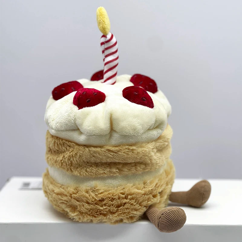 Plush Birthday Cake Soft Toy | Comforting Stuffed Cake Doll — Birthday Present