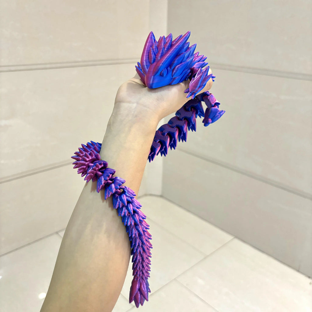 3D Printed Articulated Dragon Toy - Rotatable Desktop Decor