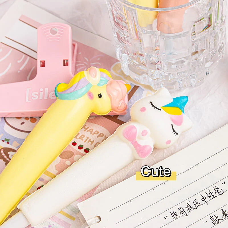 10-Pack Cartoon Squishy Stress Relief Gel Pens – Fun Student Novelty Pens