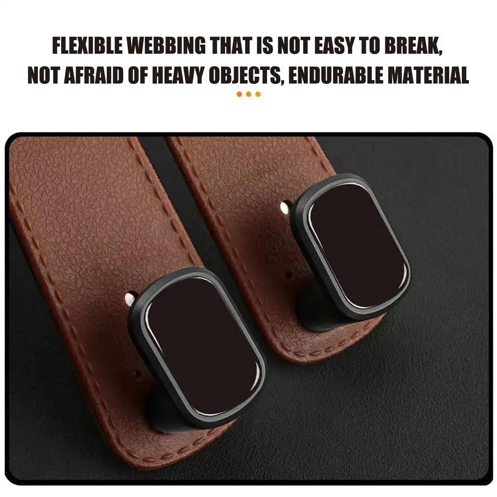 PU Leather Car Purse Hook & Headrest Hanger Organizer