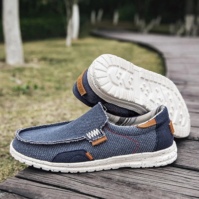 Men Canvas Shoes Slip On Loafers Summer Breathable Sneakers Men Comfty Casual Men Shoes Lightweight Flats Men Walking Zapatos