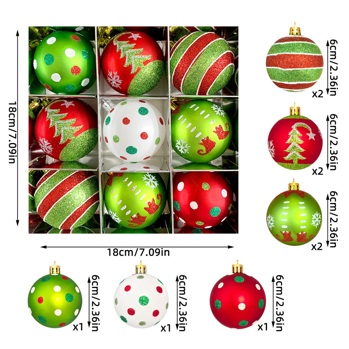 Green Monster Christmas Tree Ornament Set