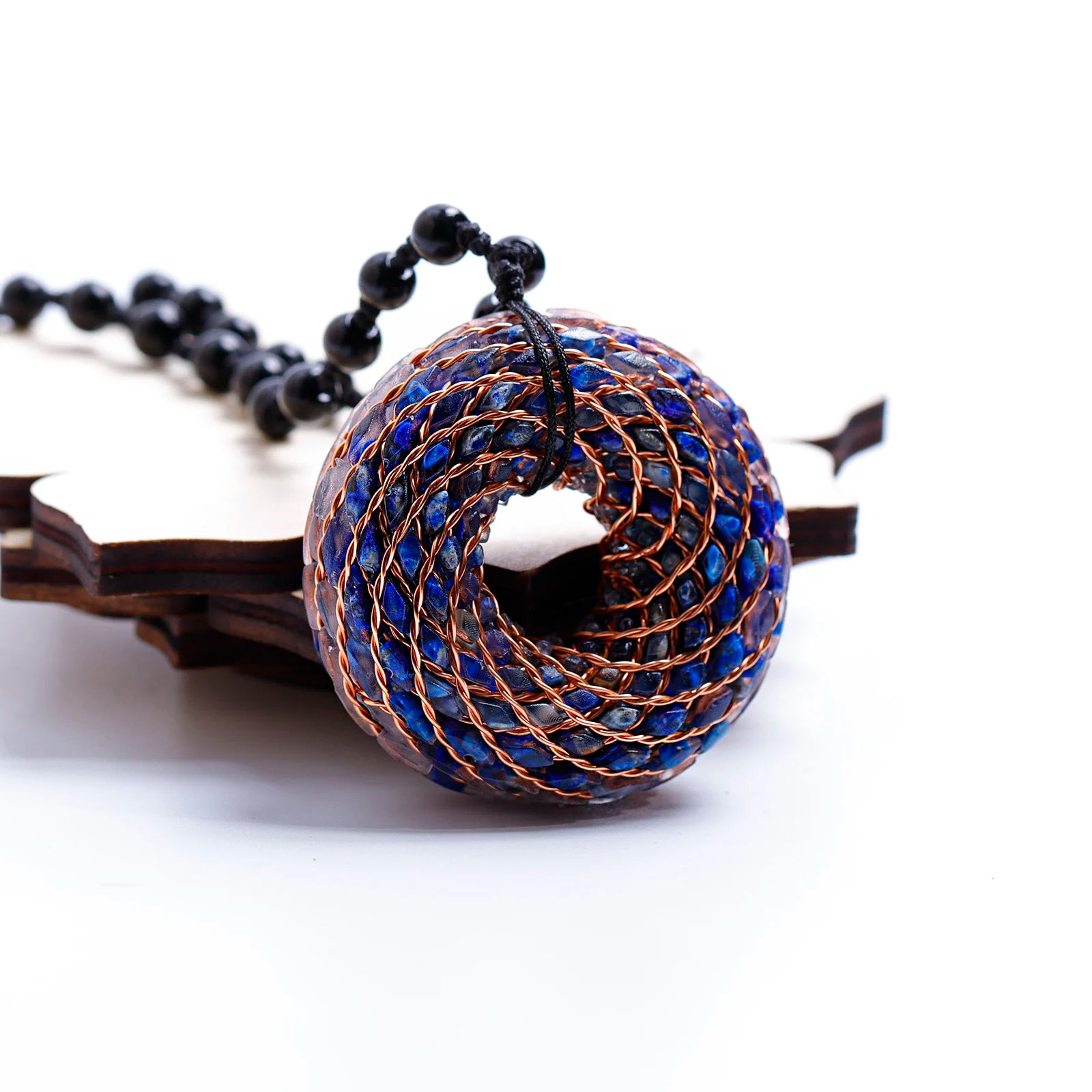 Rodin Coil & Amethyst  Orgone Pendant Necklace, Handmade pendant jewelry ，Adjustable Chain for Women & Men