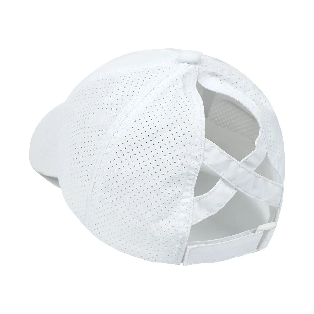 Baseball Caps For Women Hats New Breathable Mesh Sun Visor Hats Female Summer European Outdoor Sports Criss Cross Ponytail Hat