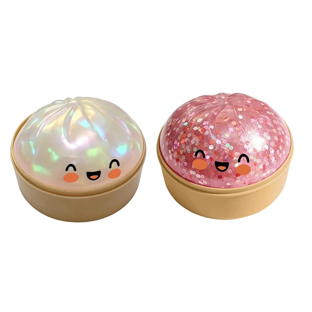 Dumplings Glitter Dumpling Toy Cute Dumplings Squishiest With Steamer Box Stress & Anxiety Toys For Focus ADHD Population