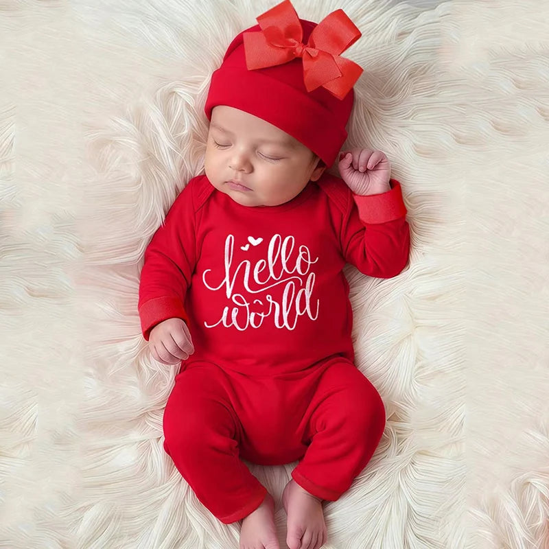 Hello World Newborn Photo Set