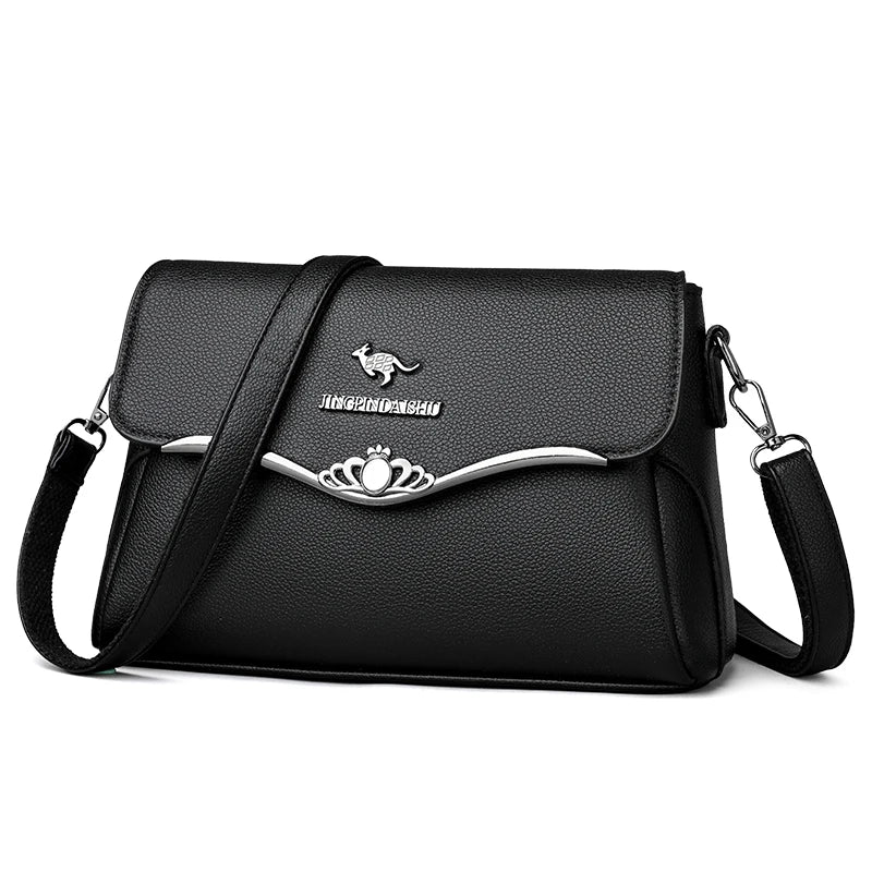 Women's PU Leather Casual Tote Crossbody Bag