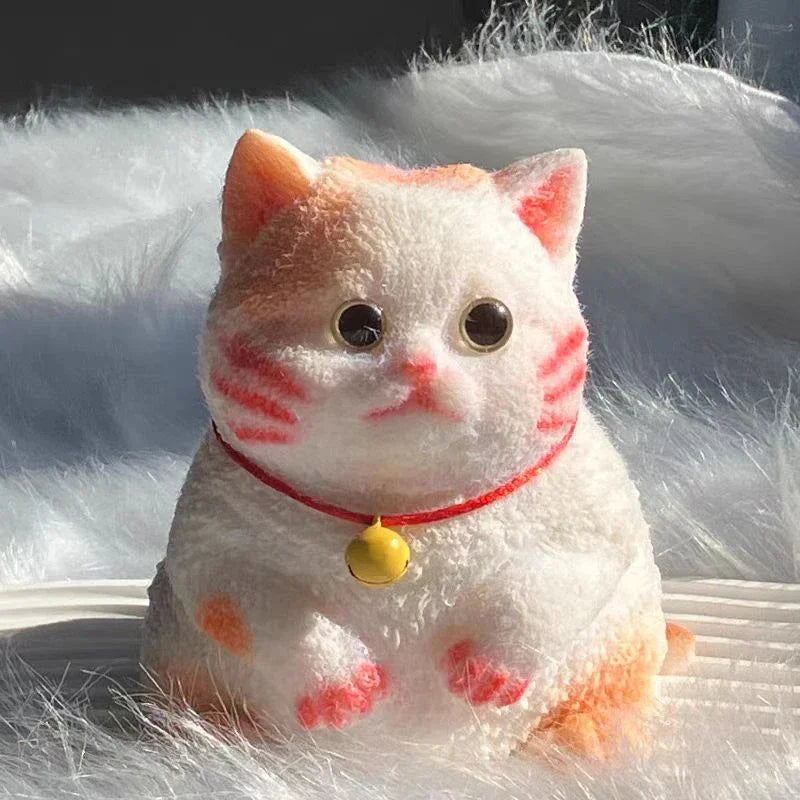 Squishy Flocking Cat Fidget Toy – Extra Large Slow Rebound Stress Relief Squeeze Toy