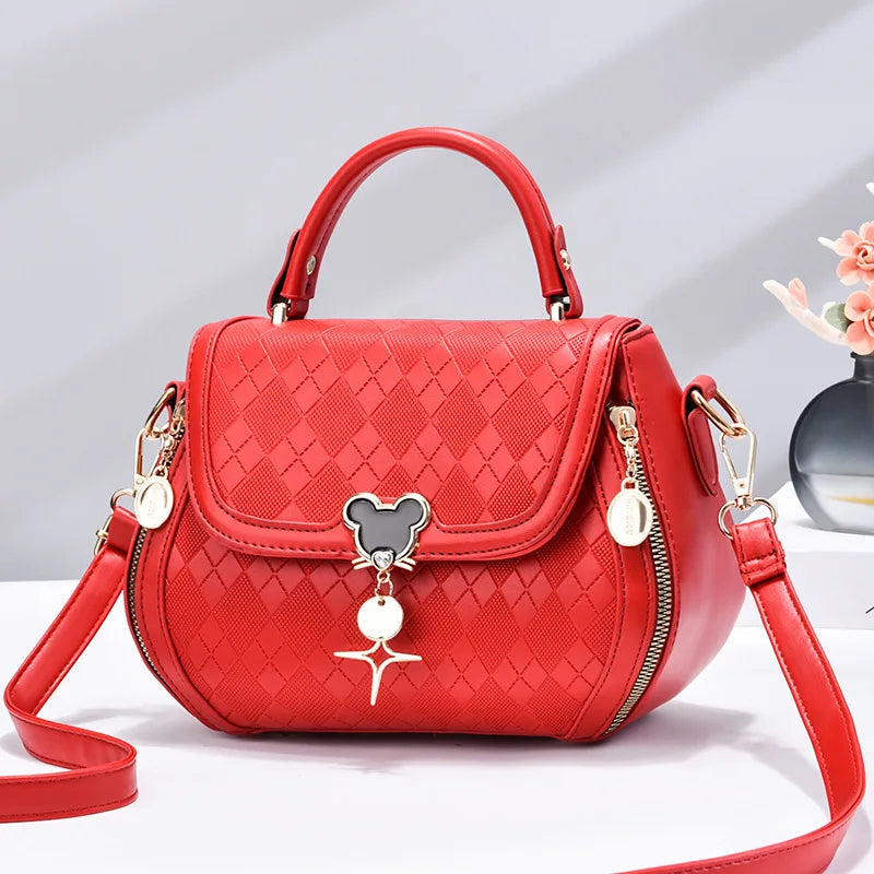Genuine Leather Bow Bucket Tote Bag | Women's Shoulder Bag — 6 Colors
